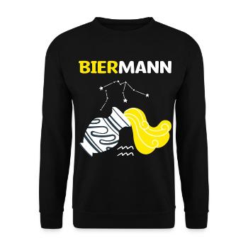 Sternzeichen Wassermann Bier Alkohol Geschenk - Unisex Pullover - Schwarz - Vorne - Alina (178cm) & Michal (187cm)