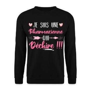 Je suis une pharmacienne qui déchire humour cadeau - Sweat-shirt Unisexe - noir - Devant - Alina (178cm) & Michal (187cm)