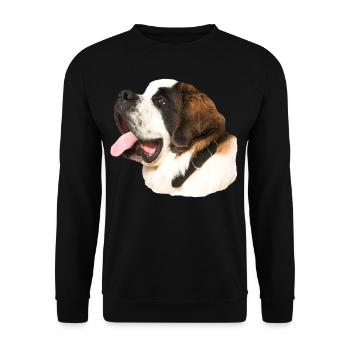 Dog, dog head, dog, Saint Bernard rescue dog, - Unisex Sweatshirt - black - Front - Alina (178cm) & Michal (187cm)