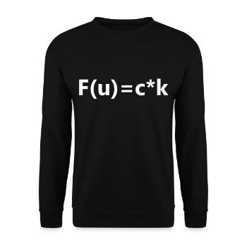 F(u)=c*k Gleichung Lustig Formel Mathe Humor Spaß - Unisex Pullover - Schwarz - Vorne - Alina (178cm) & Michal (187cm)