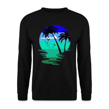 Beach Beach Swimming Holiday Island Palms Hawaii - Unisex Sweatshirt - black - Front - Alina (178cm) & Michal (187cm)