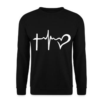 love love - Unisex Sweatshirt - black - Front - Alina (178cm) & Michal (187cm)