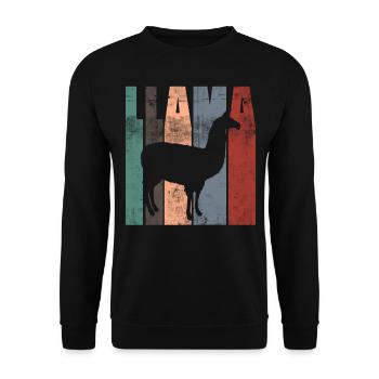 lama - Unisex Sweatshirt - black - Front - Alina (178cm) & Michal (187cm)