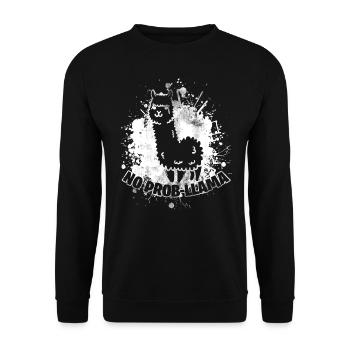 lama - Unisex Sweatshirt - black - Front - Alina (178cm) & Michal (187cm)