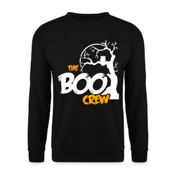 Die Buh Crew Halloween Freunde Süßigkeiten sammeln - Unisex Pullover - Schwarz - Vorne - Alina (178cm) & Michal (187cm)