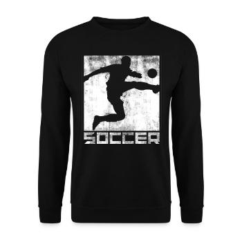 Fußball Tor Soccer team Sport Laufen Fußballplatz - Unisex Pullover - Schwarz - Vorne - Alina (178cm) & Michal (187cm)