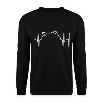 Motorrad - Unisex Pullover - Schwarz - Vorne - Alina (178cm) & Michal (187cm)