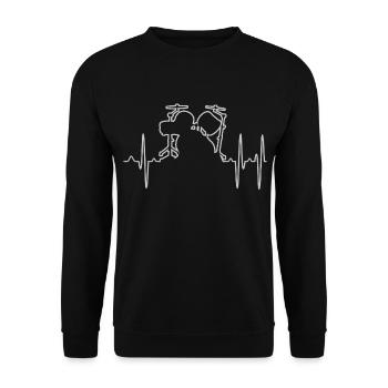 Drums - Unisex Sweatshirt - black - Front - Alina (178cm) & Michal (187cm)
