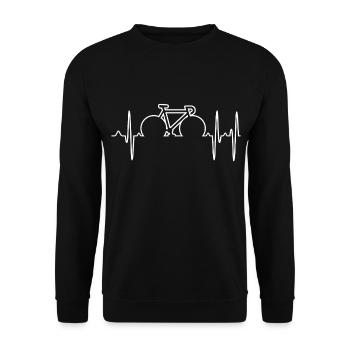 Vélo amour coeur sport - Sweat-shirt Unisexe - noir - Devant - Alina (178cm) & Michal (187cm)
