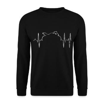 Motorrad - Unisex Pullover - Schwarz - Vorne - Alina (178cm) & Michal (187cm)