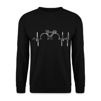 Vélo amour coeur sport - Sweat-shirt Unisexe - noir - Devant - Alina (178cm) & Michal (187cm)