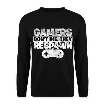Gamer - Unisex Pullover - Schwarz - Vorne - Alina (178cm) & Michal (187cm)