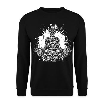 yoga - Sweat-shirt Unisexe - noir - Devant - Alina (178cm) & Michal (187cm)