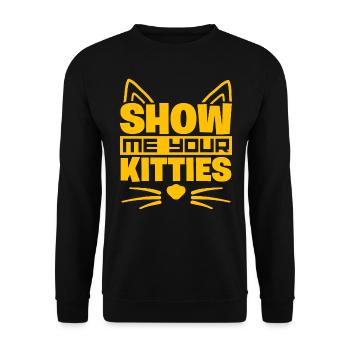 Cats Pet Cat lover Cat friend Meow - Unisex Sweatshirt - black - Front - Alina (178cm) & Michal (187cm)