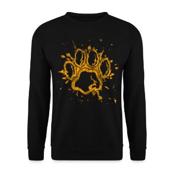 Hund Hunde Pfote Pfotenabdruck Haustier Hundeliebe - Unisex Pullover - Schwarz - Vorne - Alina (178cm) & Michal (187cm)