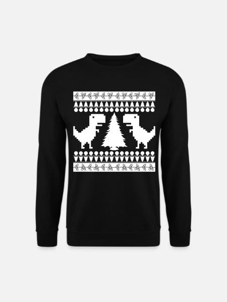 Weihnachten Dino Dinosaurier verrückt Christmas - Unisex Pullover - Schwarz