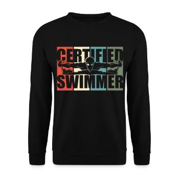 Swimming lifeguard swimming instructor passion - Unisex Sweatshirt - black - Front - Alina (178cm) & Michal (187cm)