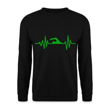 Natation rythme cardiaque passion passe-temps baignade - Sweat-shirt Unisexe - noir - Devant - Alina (178cm) & Michal (187cm)