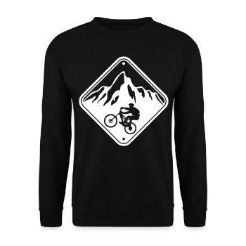 Bicycle Mountain Bike MTB Sporty Biker sporty - Unisex Sweatshirt - black - Front - Alina (178cm) & Michal (187cm)