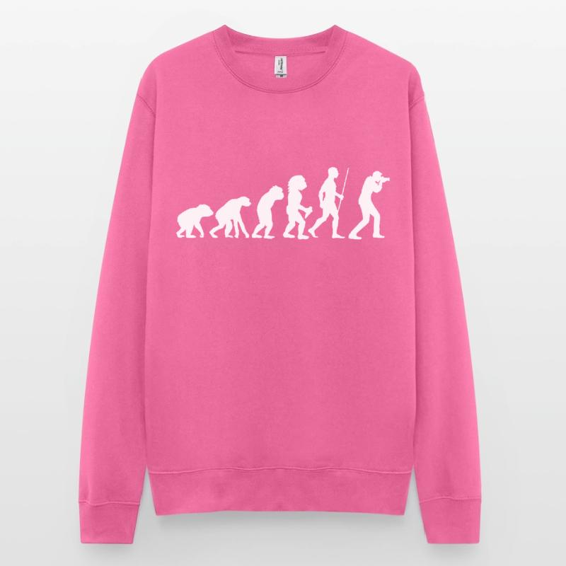 Camera Photographer Stone Age Evolution Evolution Unisex Sweatshirt