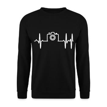 Camera Heartbeat Heart Passion Photographer Photo - Unisex Sweatshirt - black - Front - Alina (178cm) & Michal (187cm)