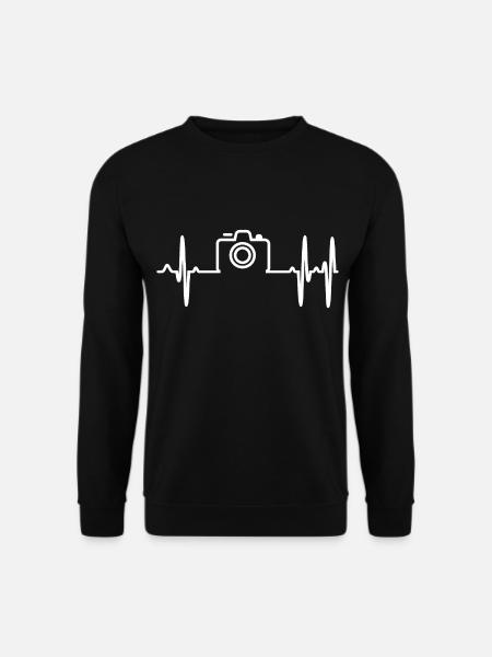 Kamera Herzschlag Herz Leidenschaft Fotograf Foto - Unisex Pullover - Schwarz