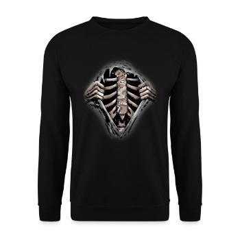 Squelette - Sweat-shirt Unisexe - noir - Devant - Alina (178cm) & Michal (187cm)