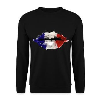France Lèvres - Sweat-shirt Unisexe - noir - Devant - Alina (178cm) & Michal (187cm)