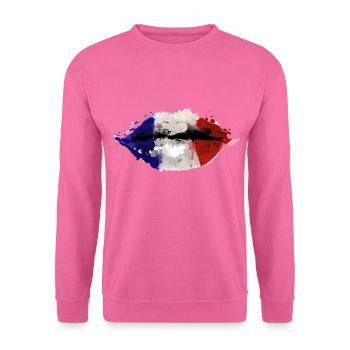 Frankreich Lippen - Unisex Pullover - Pink - Vorne