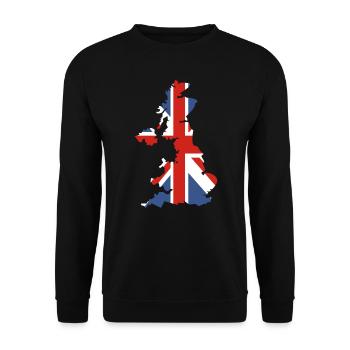 Großbritannien Britische Flagge Fahne Herkunft - Unisex Pullover - Schwarz - Vorne - Alina (178cm) & Michal (187cm)