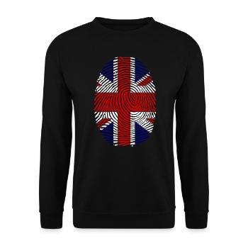 United Kingdom fingerprint finger English flag - Unisex Sweatshirt - black - Front - Alina (178cm) & Michal (187cm)