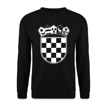 Croatia - Unisex Sweatshirt - black - Front - Alina (178cm) & Michal (187cm)