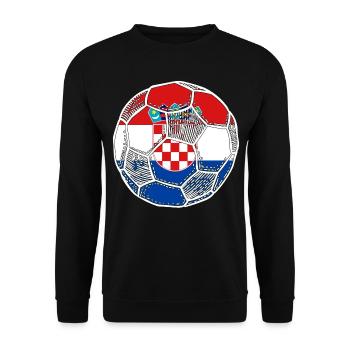 Croatia Football - Unisex Sweatshirt - black - Front - Alina (178cm) & Michal (187cm)