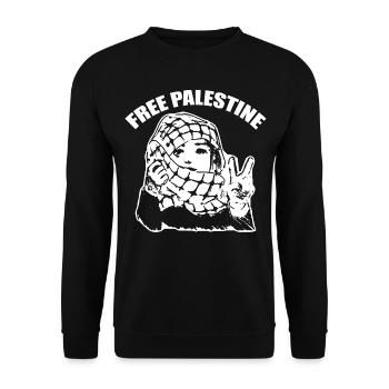 Palestina Peace Frieden Freiheit Heimweh Herkunft - Unisex Pullover - Schwarz - Vorne - Alina (178cm) & Michal (187cm)
