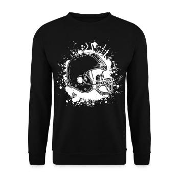 Football Helm - Unisex Pullover - Schwarz - Vorne - Alina (178cm) & Michal (187cm)