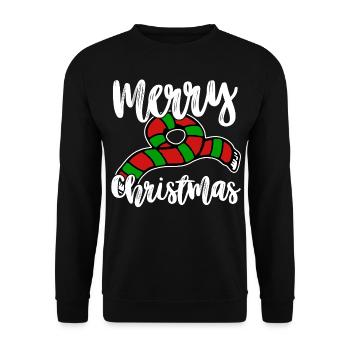 Merry Christmas scarf Christmas Christmas market - Unisex Sweatshirt - black - Front - Alina (178cm) & Michal (187cm)