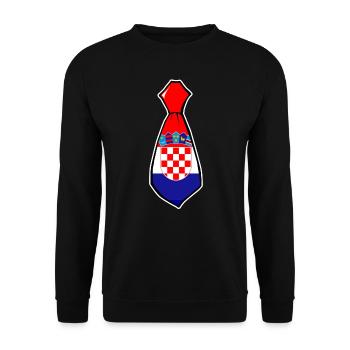 Croatie cravate costume bureau patrie origine drapeau - Sweat-shirt Unisexe - noir - Devant - Alina (178cm) & Michal (187cm)