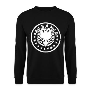 Albanien Albanischer Adler Heimatland Herkunft - Unisex Pullover - Schwarz - Vorne - Alina (178cm) & Michal (187cm)