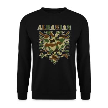 Albania - Unisex Sweatshirt - black - Front - Alina (178cm) & Michal (187cm)
