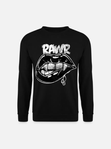 Rawr Halloween Mund Dracula Vampir Monster Grusel - Unisex Pullover - Schwarz