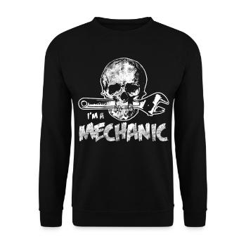 Mechaniker - Unisex Pullover - Schwarz - Vorne - Alina (178cm) & Michal (187cm)