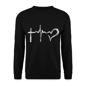 love love - Unisex Sweatshirt - black - Front - Alina (178cm) & Michal (187cm)