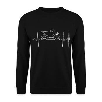 Motorrad - Unisex Pullover - Schwarz - Vorne - Alina (178cm) & Michal (187cm)