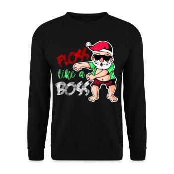 Christmas Santa Claus - Unisex Sweatshirt - black - Front - Alina (178cm) & Michal (187cm)