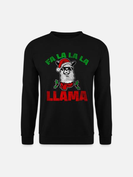 Weihnachten Lama - Unisex Pullover - Schwarz