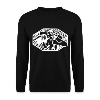 Mechaniker - Unisex Pullover - Schwarz - Vorne - Alina (178cm) & Michal (187cm)