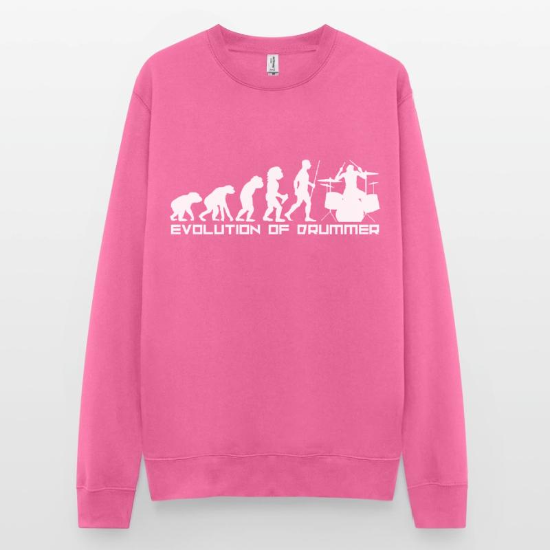 Drum development Evolution Stone Age drum Unisex Sweatshirt