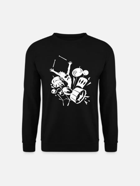 Schlagzeug Rock and Roll Music is Life Konzert - Unisex Pullover - Schwarz