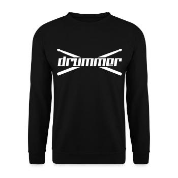 Drums music video musician drummer hobby - Unisex Sweatshirt - black - Front - Alina (178cm) & Michal (187cm)