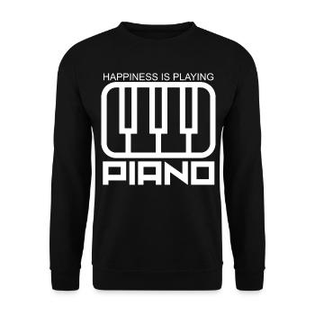 piano - Unisex Sweatshirt - black - Front - Alina (178cm) & Michal (187cm)